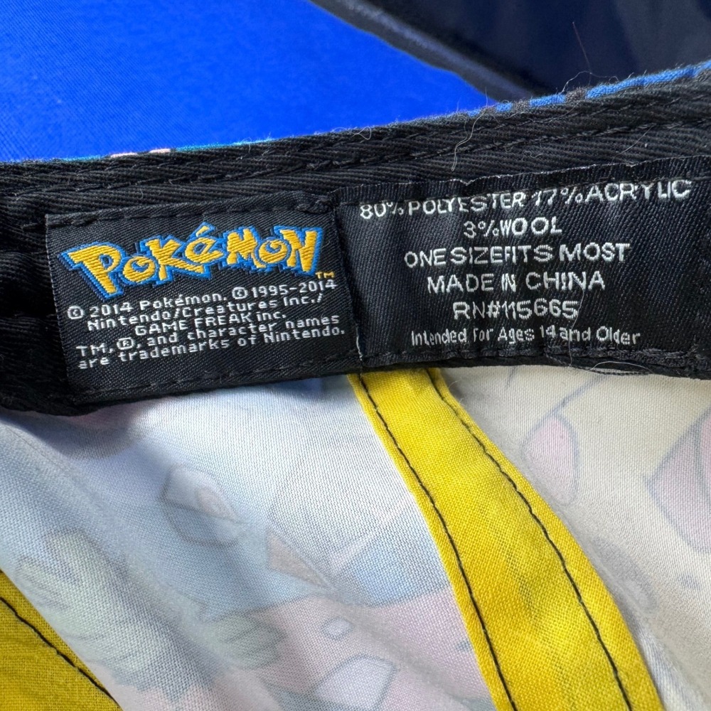 Bioworld Pokemon Pikachu Charmander All Over Snapback Flat Hat 2014 Nintendo Cap - Picture 5 of 5